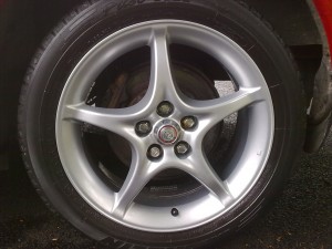 Picture of an alloy wheel after alloy wheel repair Newcastle