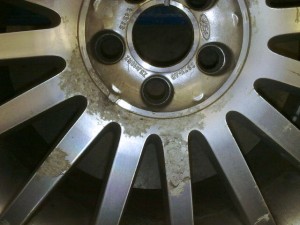 Alloy Alloy wheel before workshop repair